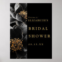 Schwarz-Gold-Brautparty Begrüßungszeichen