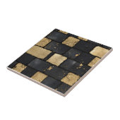 Schwarz-Gold-Brick-Muster Fliese (Seite)