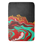 Schwarz, Gold, Burgund, Marmorkunst Badematte (Vorderseite Vertikal)