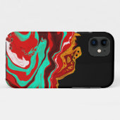 Schwarz, Gold, Burgund, Marmorkunst Case-Mate iPhone Hülle (Rückseite (Horizontal))