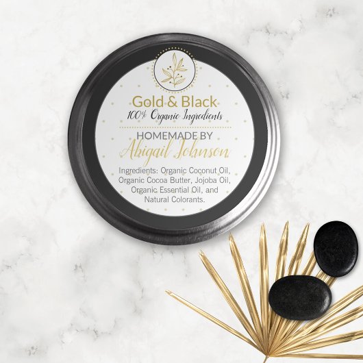 Schwarz-Gold-Butteretikett Runder Aufkleber