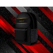 Schwarz-Gold-Carbon-Muster Modernes Monogramm Bedruckter Rucksack