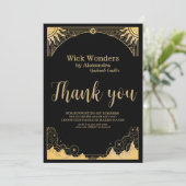 Schwarz-Gold-Celestial-Kerze Dankeskarte (Stehend Vorderseite)