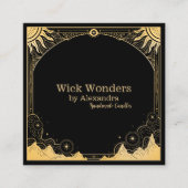 Schwarz-Gold-Celestial-Kerze Quadratische Visitenkarte (Vorderseite)