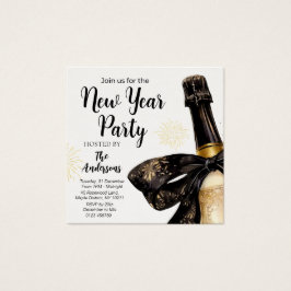 Schwarz-Gold Champagner Prost Neujahrsfeier