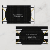 Schwarz & Gold Chic Glam Geometric Modern Einfach Visitenkarte (Vorne/Hinten)