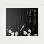 Schwarz-Gold Chinoiserie Hochzeitsreise Foto Hinte Wandteppich (Vorderseite (Horizontal))