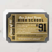 Schwarz/Gold Class-Wiedersehen Einladung (Vorne/Hinten)