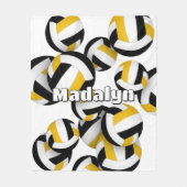 Schwarz-Gold-Club Farben Gestaltung des Volleyball Fleecedecke (Vorderseite)