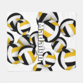 Schwarz-Gold-Club Farben Gestaltung des Volleyball Fleecedecke (Vorderseite (Horizontal))