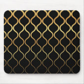 Schwarz, Gold, cool, trendig, abstraktes Retro-Des Mousepad (Vorne)