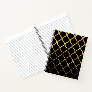 Schwarz, Gold, cool, trendig, abstraktes Retro-Des Notizblock