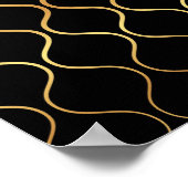 Schwarz, Gold, cool, trendig, abstraktes Retro-Des Poster (Ecke)