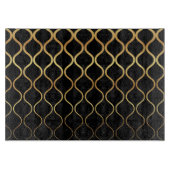Schwarz, Gold, cool, trendig, abstraktes Retro-Des Schneidebrett (Vorderseite)