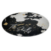 Schwarz-Gold-Cowhide Schneidebrett (Ecke)
