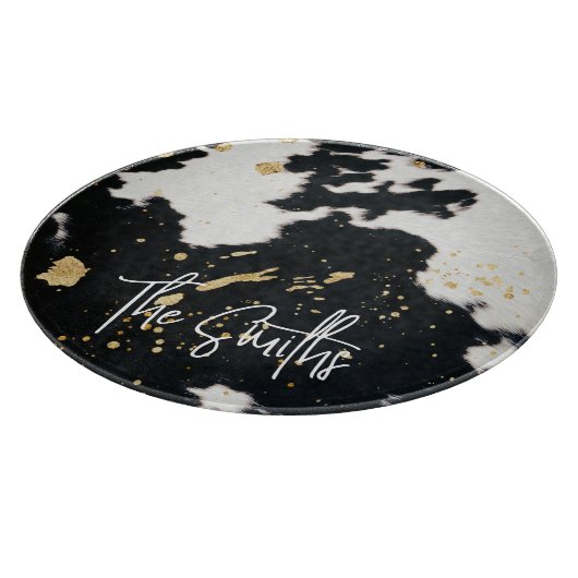 Schwarz-Gold-Cowhide Schneidebrett (Ecke)