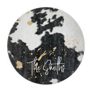Schwarz-Gold-Cowhide Schneidebrett