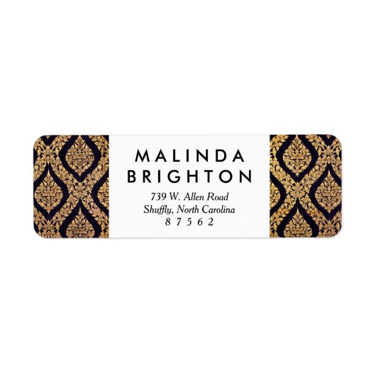 Schwarz-Gold-Damask Traditionelle Zeitschrift (Vorne)