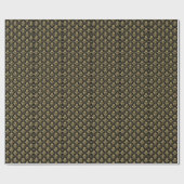Schwarz-Gold-Damaskmuster Geschenkpapier (Flach)