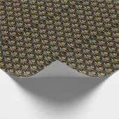 Schwarz-Gold-Damaskmuster Geschenkpapier (Ecke)