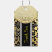 Schwarz-Gold-Damaskus-Design Geschenkanhänger (Vorderseite)