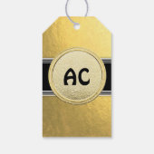 Schwarz-Gold-Damaskus-Design Geschenkanhänger (Rückseite)