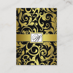 Schwarz-Gold-Damaskus-Hochzeitkarten für Empfang Begleitkarte