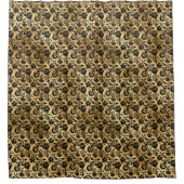 Schwarz-Gold-Damaskus-Muster Duschvorhang (Vorderseite)