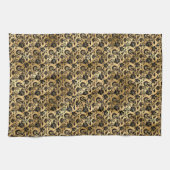 Schwarz-Gold-Damaskus-Muster Geschirrtuch (Horizontal)