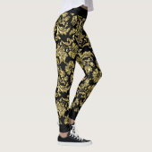 Schwarz-Gold-Damaskus-Muster GR2 Leggings (Rechts)
