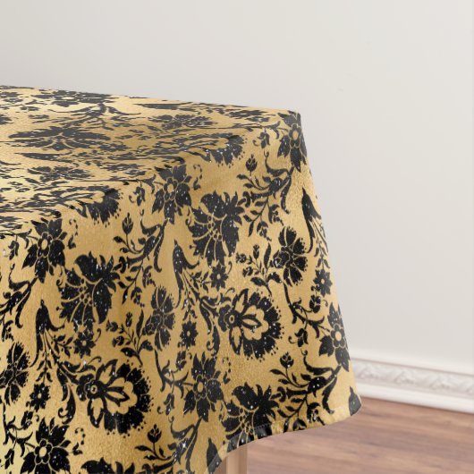 Schwarz-Gold-Damaskus-Muster Tischdecke (Beispiel)