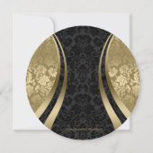 Schwarz-Gold-Damaskus-Wirbel Save the Date (Rückseite)