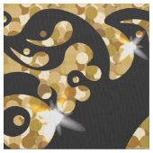 Schwarz-Gold-Damast-Muster Stoff (Nahaufnahme)