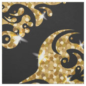 Schwarz-Gold-Damast-Muster Stoff (Muster)