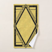 Schwarz-Gold-Deco-Rahmen Badhandtuch Set (Handtuch)