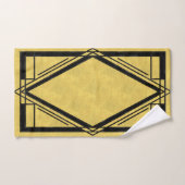 Schwarz-Gold-Deco-Rahmen Badhandtuch Set (Handtuch)