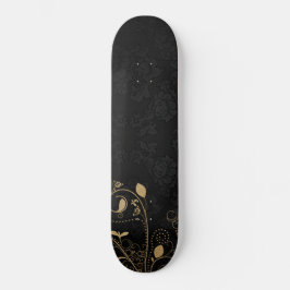Schwarz-Gold-Decorations-Musterskateboard Skateboard