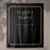 Schwarz-Gold-Deko-Hochzeitskabine - Hintergrund Wandteppich