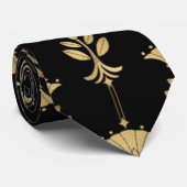 Schwarz-Gold-Dekoration Krawatte (Gerollt)