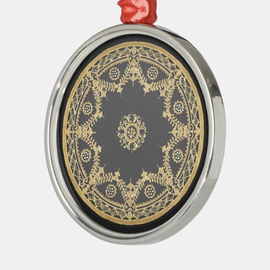 Schwarz-Gold-Dekorationsdesign Ornament Aus Metall (Links)