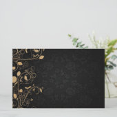 Schwarz-Gold-Dekorationsmuster Briefpapier (Stehend Vorderseite)