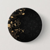 Schwarz-Gold-Dekorationsmuster Button (Vorderseite)