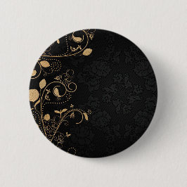 Schwarz-Gold-Dekorationsmuster Button