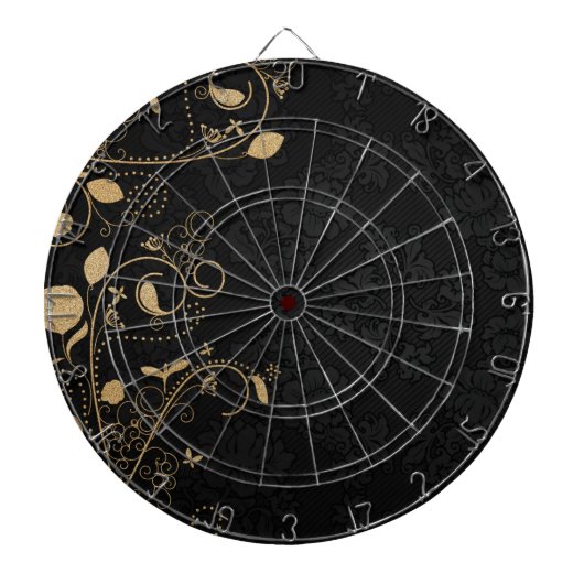 Schwarz-Gold-Dekorationsmuster Dartscheibe (vorne)
