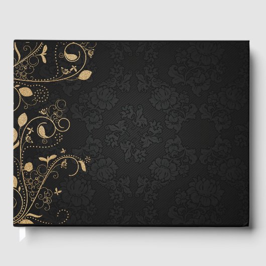 Schwarz-Gold-Dekorationsmuster Gästebuch (Vorderseite)