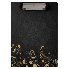 Schwarz-Gold-Dekorationsmuster Klemmbrett