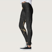 Schwarz-Gold-Dekorationsmuster Leggings (Links)