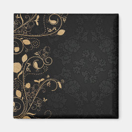 Schwarz-Gold-Dekorationsmuster Magnet