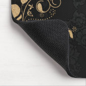 Schwarz-Gold-Dekorationsmuster Mousepad (Ecke)