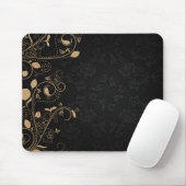 Schwarz-Gold-Dekorationsmuster Mousepad (Mit Mouse)